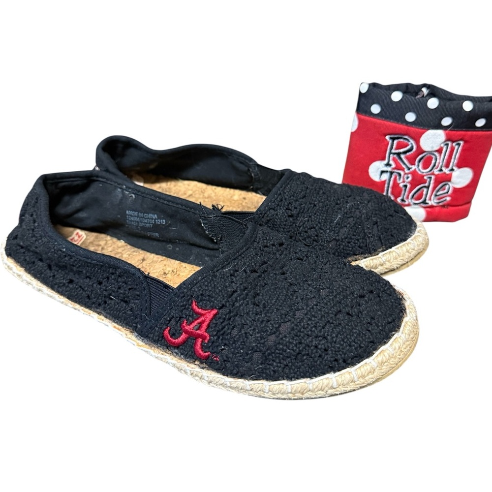 Bama Crimson Tide Cruzerz Women's Slip On Shoes College Size 9/ Roll Tide Koozie